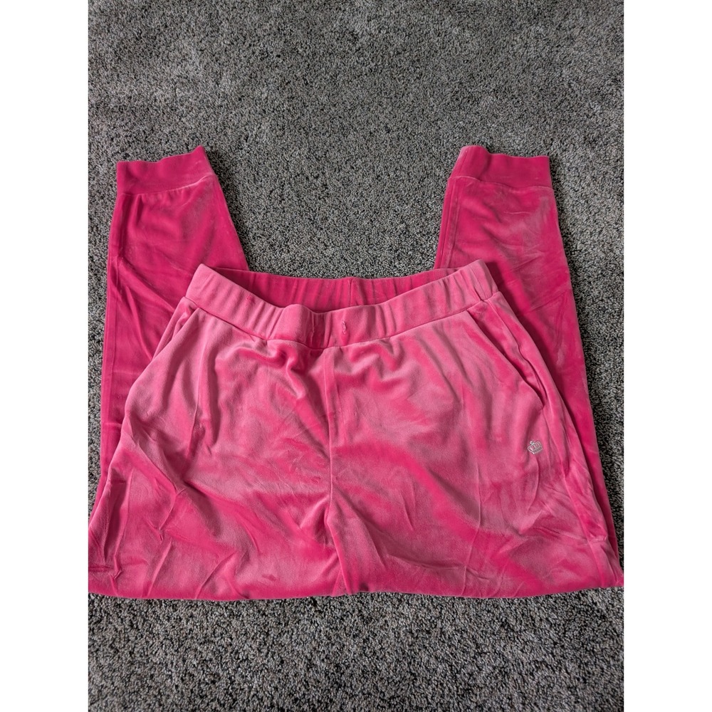 Juicy by Juicy Couture Hot Pink Velour Tracksuit Hoodie Joggers Set XL - Picture 6 of 7
